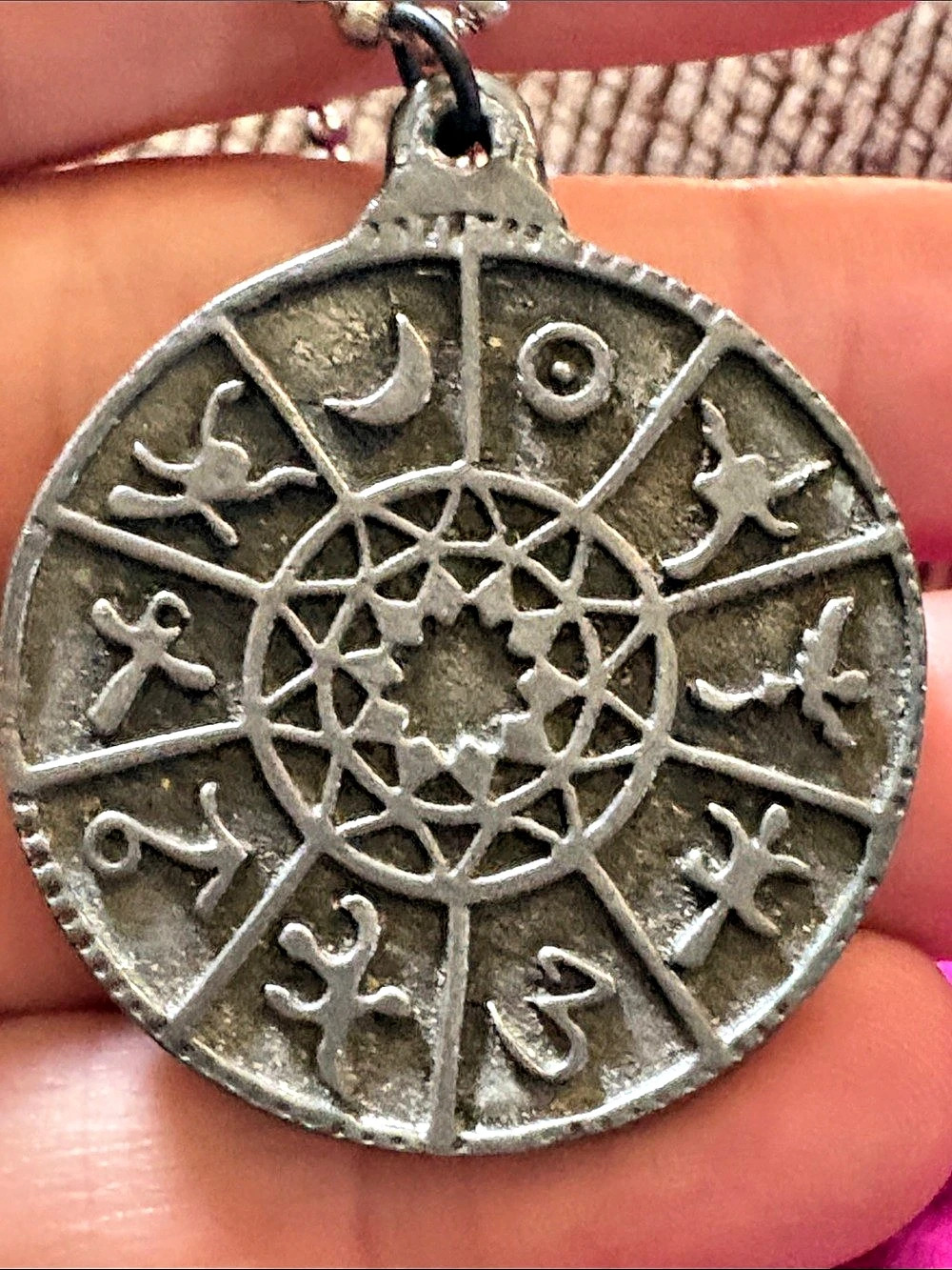 Zodiac Symbol Pendant Necklace in Gray